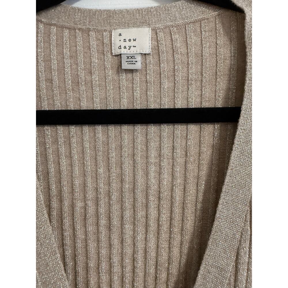 Gold Sparkly Cardigan Size XXl - Picture 2 of 5